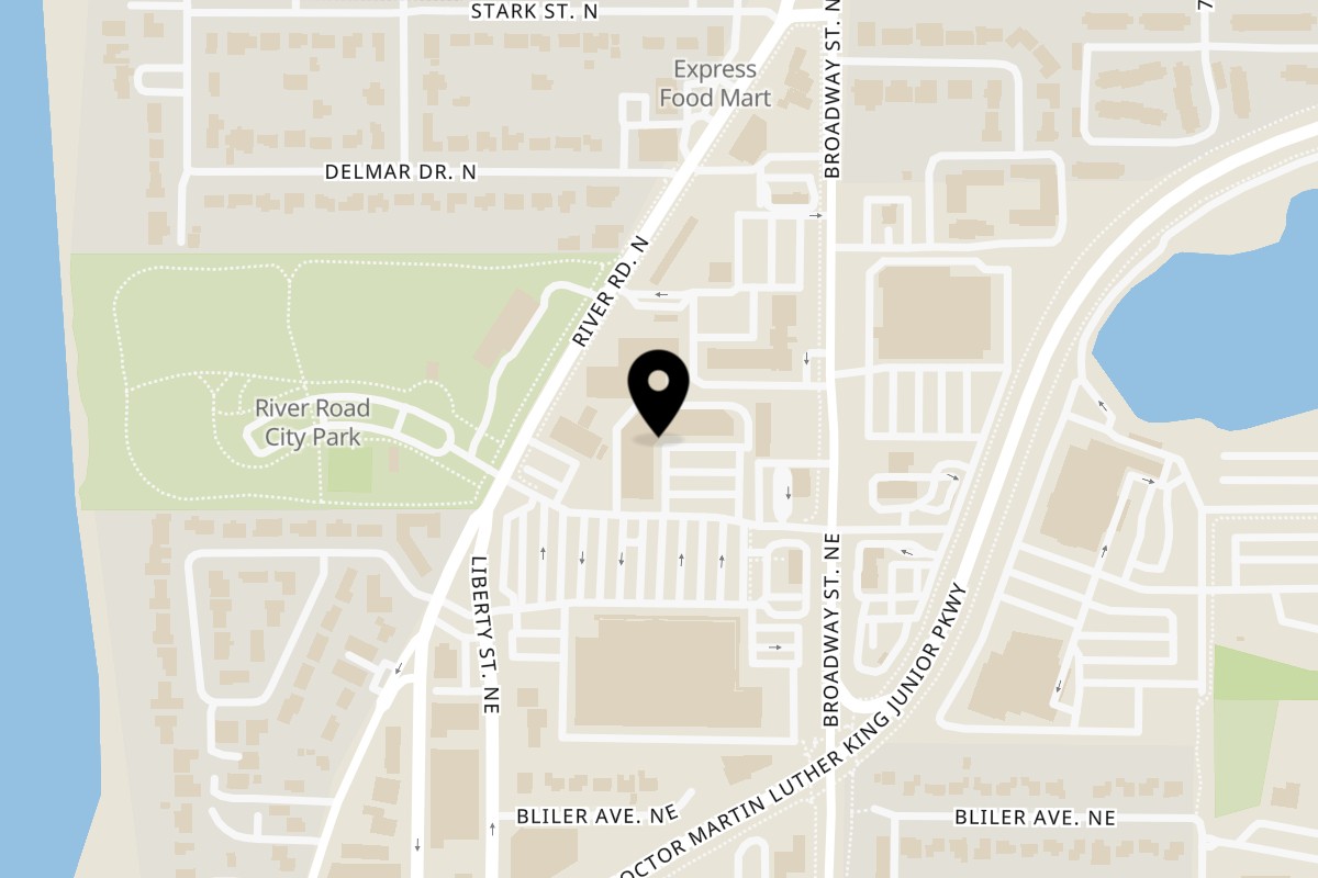 Map showing the location of Gursha Eats on 2927 Broadway St NE in Salem